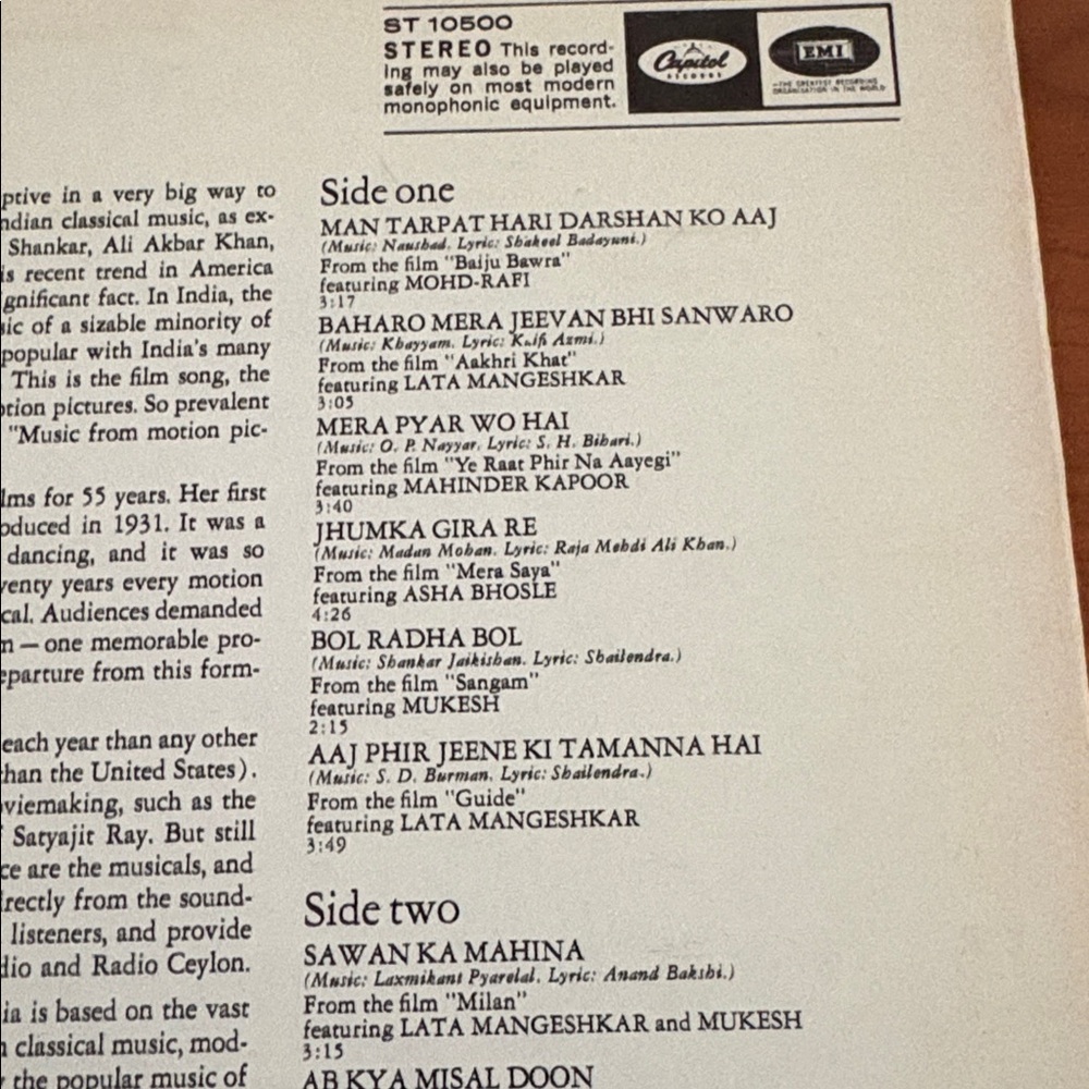 Vintage Bollywood Music Vinyl Record of smash hit songs of Bollywood movies - Picture 4 of 6